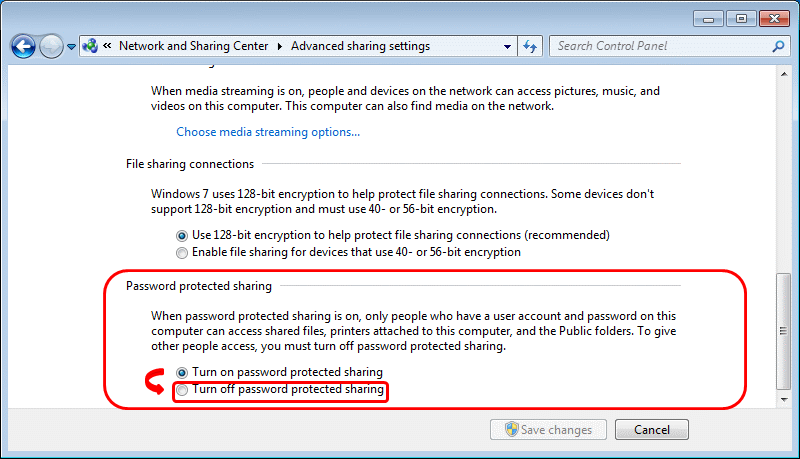Hướng dẫn lỗi không tắt được chế độ password khi share máy in
